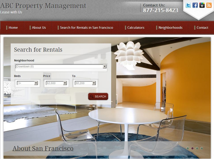Example of Zillow's new free rental websites