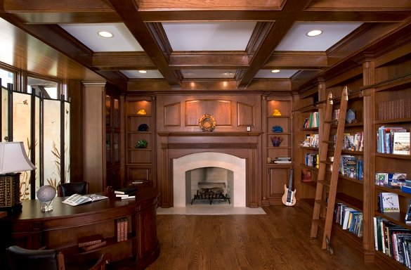Office library at an Orren PIckell home