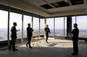 Unfinished office 62nd floor of the US Steel Tower - courtesy Post Gazette