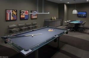 The game room at Aqua Tower