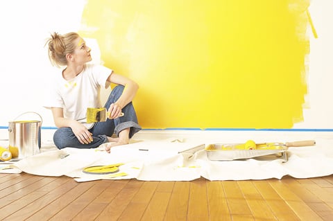 home owner painting a room