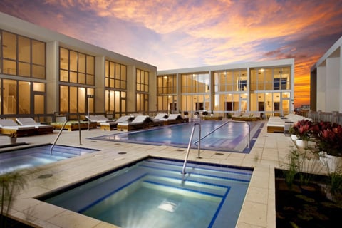 Luxury pool deck at the Marquis Residences