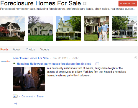 google+ forclosures to go
