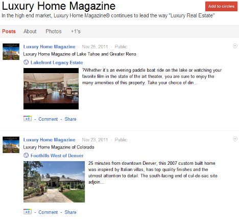 google+ luxury home magazine