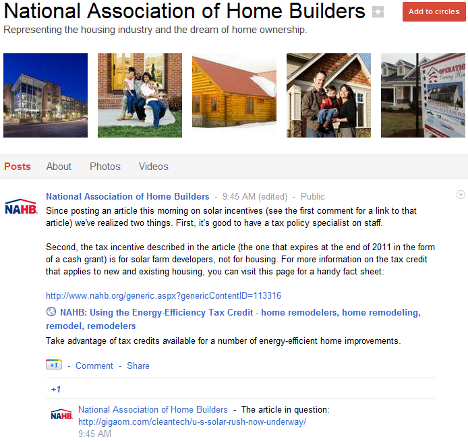 google+ national association home builders