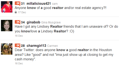 twitter search result know a realtor