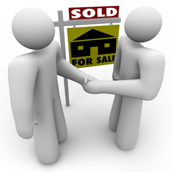 Buyer and Seller Handshake For Sale Sign
