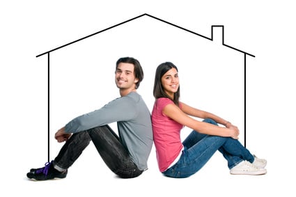 Young couple dreaming new house