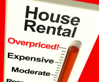 House Rental Overpriced Monitor Showing Expensive Housing Costs