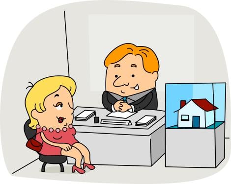 Illustration of a Real Estate Agent at Work