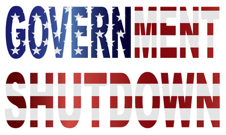 Government Shutdown US Flag Illustration
