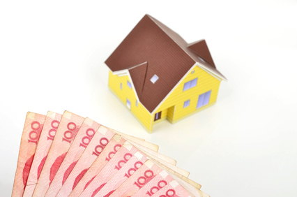 Chinese currency and model house