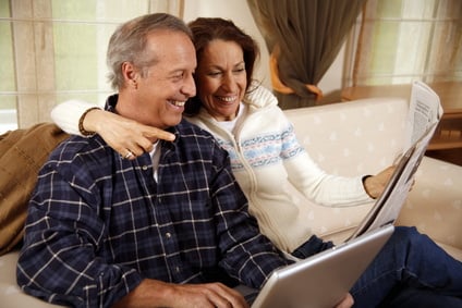 Mature couple relaxing at home
