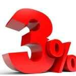 Red three percent off. Discount 3%.