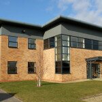 Empty new office building on business park