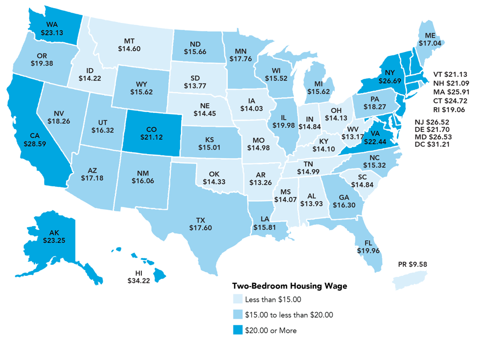 two bedroom housing wage
