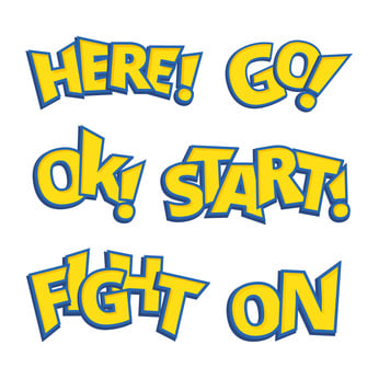 Different phrases written like as Pokemon logo