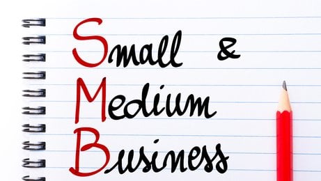 SMB Small and Medium Business written on notebook