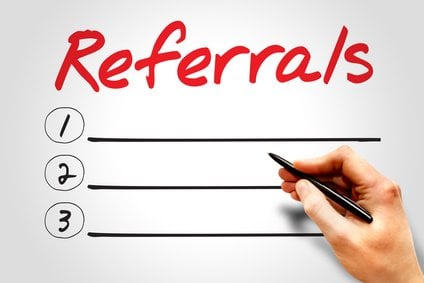 Referrals blank list business concept