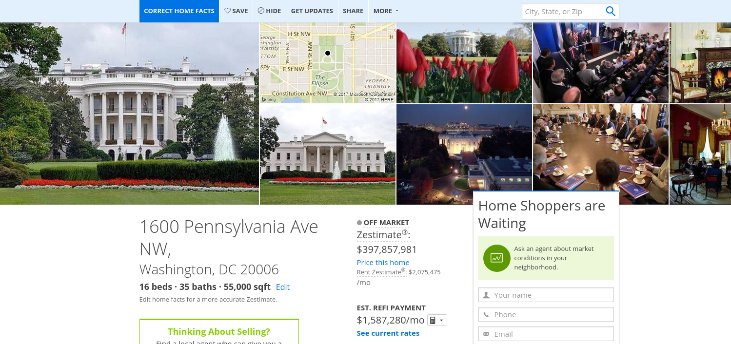 zillow white house
