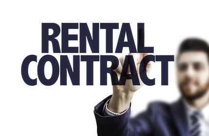 Business man pointing the text Rental Contract
