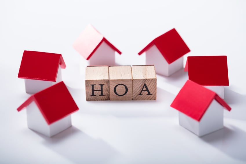 Homeowner Association Wooden Block Surrounded With House Models
