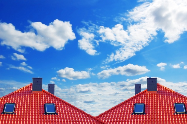 red roof with clouds 1204 23