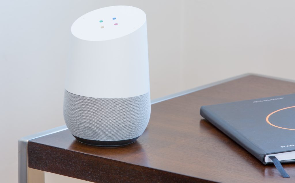 smart home technology device: Google home.