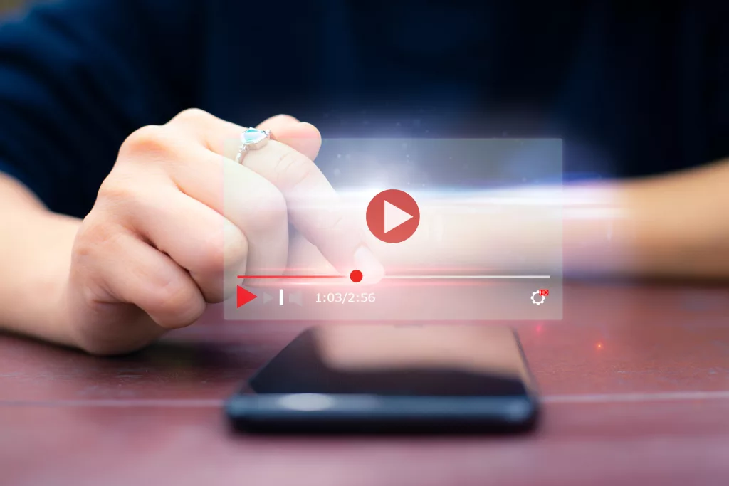 live video content online streaming marketing concept