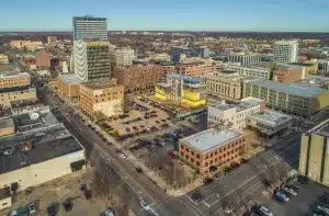 aerial view south bend indiana