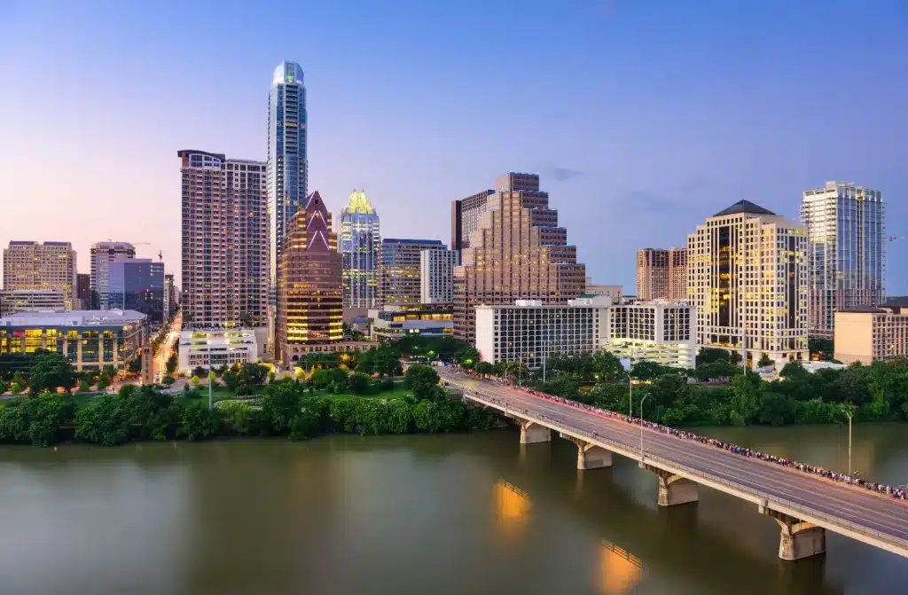 austin texas view in the evening